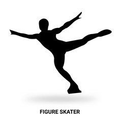 figure skater silhouette isolated on white background