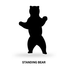 standing bear silhouette isolated on white background