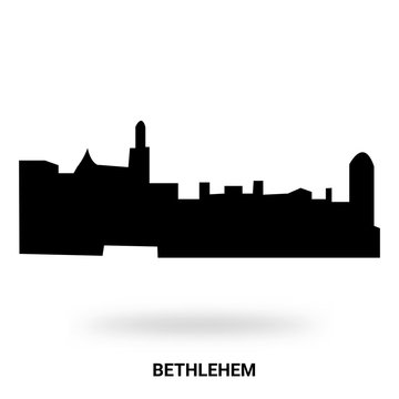 bethlehem silhouette isolated on white background