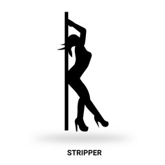 Fototapeta na wymiar stripper silhouette isolated on white background
