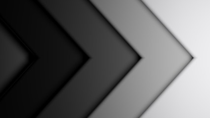 3D background black and white arrow - 3D rendering