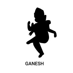 ganish icon on white background, in black, vector icon illustration