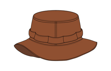 Illustration of Safari Hat ( brown ) 