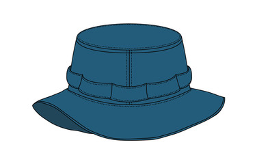 Illustration of Safari Hat ( navy blue ) 