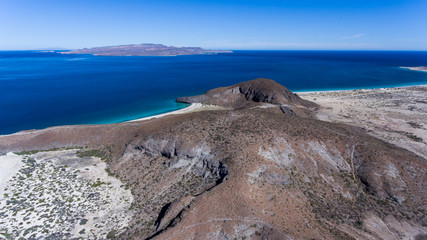 Obraz premium Aerial views from Balandra beach, Baja California Sur, Mexico.