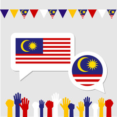 Concept of Malaysia event with supporter
