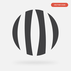 watermelon icon isolated on grey background, in black, vector icon illustration