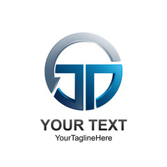 Circle Letter JD initial alphabet logo design template element