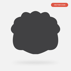 cabbage icon isolated on grey background, in black, vector icon illustration