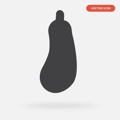 eggplant icon isolated on grey background, in black, vector icon illustration