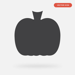 pomegranate icon isolated on grey background, in black, vector icon illustration