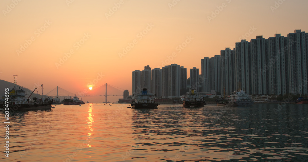 Canvas Prints hong kong sunset