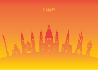 Hungary Landmark Global Travel And Journey paper background. Vector Design Template.used for your advertisement, book, banner, template, travel business or presentation.