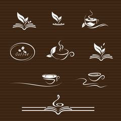 coffee, tea and book icon