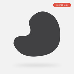 potato icon isolated on grey background, in black, vector icon illustration
