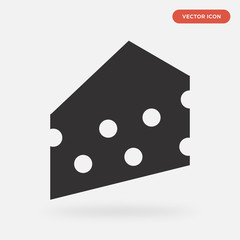 cheese icon isolated on grey background, in black, vector icon illustration