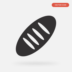 bread icon isolated on grey background, in black, vector icon illustration