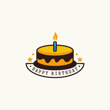 birthday day cake, cake vector illustration