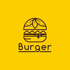 burger logo emblem shape line art style