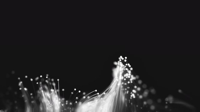 Fiber optic cable flowing across frame. 4K UHD animation.