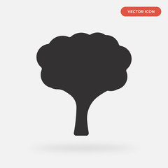 tree icon isolated on grey background, in black, vector icon illustration