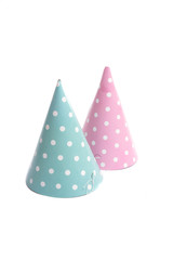Birthday hats in dot isolated on the white