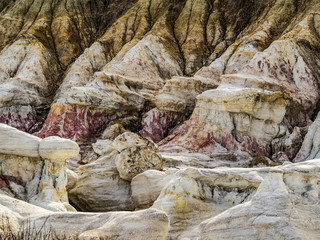 Colorful rock and clay layers in the Paint Mines, Calhan, CO
