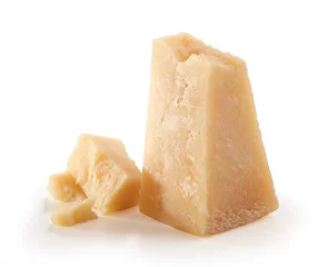 Crédence de cuisine en verre imprimé Produits laitiers Pieces of parmesan cheese