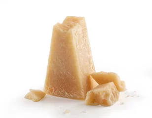 Tableaux ronds sur plexiglas Produits laitiers Pieces of parmesan cheese