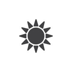 Sun vector icon. filled flat sign for mobile concept and web design. Summer simple solid icon. Symbol, logo illustration. Pixel perfect vector graphics