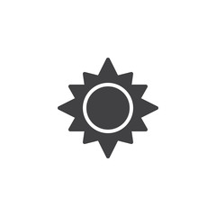 Sun shining vector icon. filled flat sign for mobile concept and web design. Sunny simple solid icon. Symbol, logo illustration. Pixel perfect vector graphics