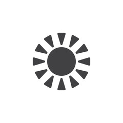 Sun with sunbeams vector icon. filled flat sign for mobile concept and web design. Sunshine simple solid icon. Symbol, logo illustration. Pixel perfect vector graphics
