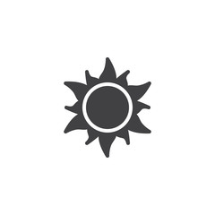 Summer sun vector icon. filled flat sign for mobile concept and web design. Hot sun simple solid icon. Symbol, logo illustration. Pixel perfect vector graphics