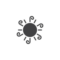 Spring sun vector icon. filled flat sign for mobile concept and web design. Warm season simple solid icon. Symbol, logo illustration. Pixel perfect vector graphics