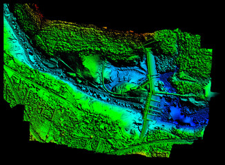 High Resolution Digital Elevation Model Of A Water Dam