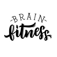 Brain fitness logo. Vector hand lettering. - 200483852