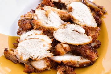 hot pork fried on dish