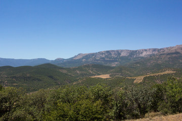 Fototapeta na wymiar Mountain landscape on a clear summer day on the peninsula of Crimea.