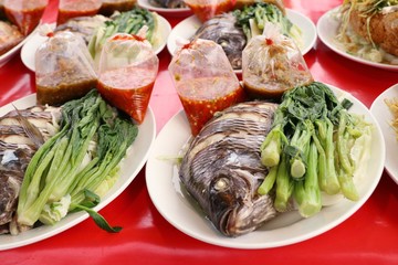 Steamed fish at street food