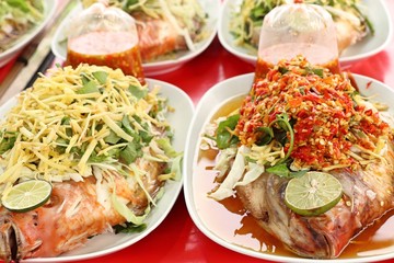 Steamed fish at street food