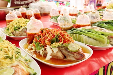 Steamed fish at street food
