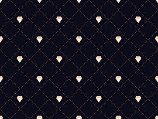 Art deco seamless pattern with diamonds. Style 1920s, 1930s. Vector illustration