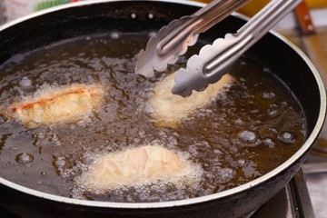 fried dumplings at street food