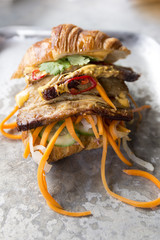 Pork Belly with Croissant, vegetables