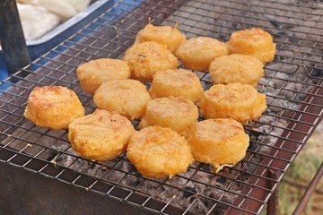 grilled sticky rice with egg