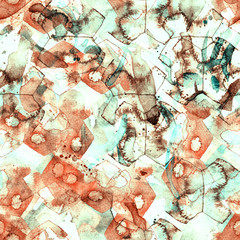 Watercolor ethnic seamless pattern.