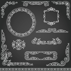Vintage decorative frames design element set