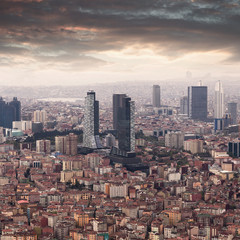 Obraz premium Istanbul aerial view. Panorama of modern part of the city.