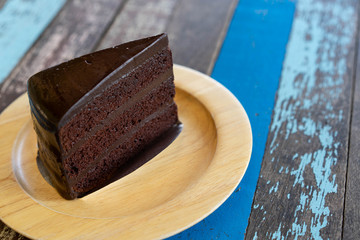 Chocolate Cake On table in coffee shop