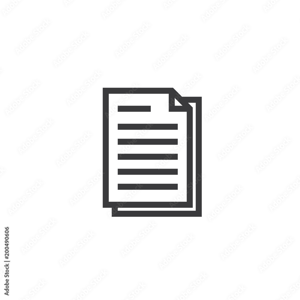 Poster document paper outline icon. isolated note paper icon in thin line style for graphic and web design.